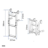 Folding Ladder for Transom, Inox 316 Boarding Ladders & Accessories