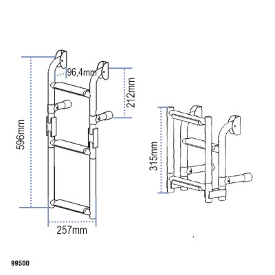 Σκάλα Αναδιπλούμενη, για Καθρέπτη, Inox 316 Σκάλες Επιβίβασης & Αξεσουάρ