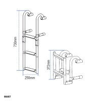 Folding Ladder for Gunwale, Inox 316 Boarding Ladders & Accessories