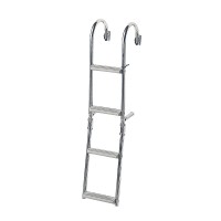 Foldable Ladder for Narrow Transom, 2+2 Steps, Inox 316, 180° Boarding Ladders