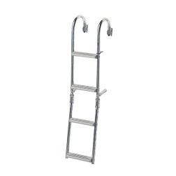 Foldable Ladder for Narrow Transom, 2+2 Steps, Inox 316, 180° Boarding Ladders