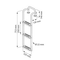 Σκάλα Πλώρης, 3 Σκαλιά, Inox 316 Boarding Ladders