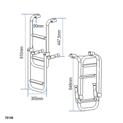 Folding Ladder, Inox 316 Boarding Ladders & Accessories