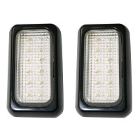 Dome Light / Trailer Light, 12 LEDs, Black, 2 pcs Trailer Light & Sockets