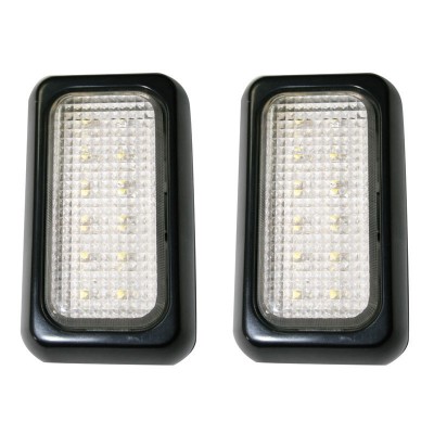 Πλαφονιέρα / Φανάρι Τρέιλερ, 12 LEDs, Μαύρο, 2 τμχ. Φανάρια & Πρίζες Τρέιλερ