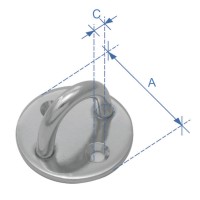 Round Pad, Hook Type, AISI 304 Pad Eyes