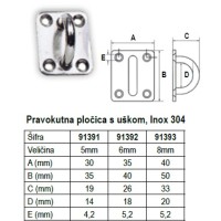 Μάπα με Μάτι, Παραλληλόγραμμη, AISI 304 Μάπες