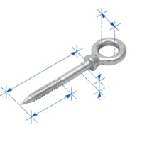 Eye Woodescrew, Inox 316 Pad Eyes