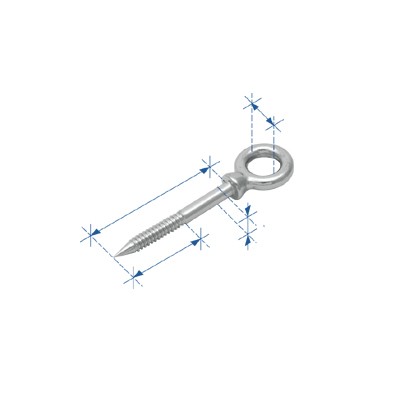 Eye Woodescrew, Inox 316 Pad Eyes