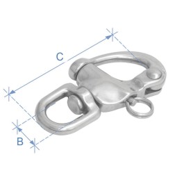 Snap Shackle, with Swivel, Inox 316 Shackles