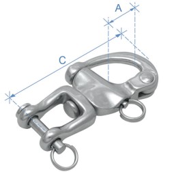 Μουσκέτο/Snap Shackle, με Στριφτάρι & Κλειδί με Πείρο, AISI 316, Χυτό Ναυτικά Κλειδιά