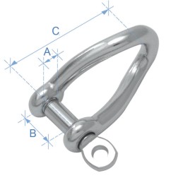 Shackle, Twist Type, AISI 316 Shackles