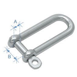 Shackle, Type D, Long, AISI 316 Shackles