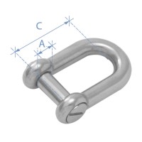 Shackle, Type D, with Oval Sink Pin, Inox 316 Shackles