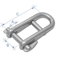 Shackle, Type Halyard, with Cross Bar & Locking Pin, Inox 316 Shackles