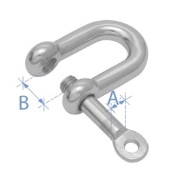 Shackle, Type D, with Locking Pin, AISI 316 Shackles