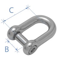 Shackle, Type D, with Inter. Hexagonal Sink Pin, AISI 316 Shackles