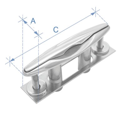 Cleat, Pull-up, Inox 316 U-Bolts & Cleats