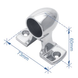 Rail Fitting, Top Side Cap 90'', Inox 316 Handles and Support Bases