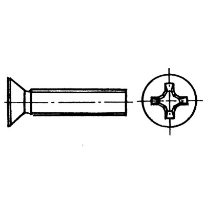 Βίδα Σταυρωτή, Φρεζάτη, Inox 316, DIN 965/ISO 7046 Βίδες, Παξιμάδια & Ροδέλες