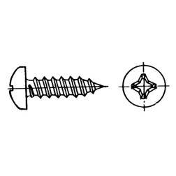 Plain Recessed-head Self-tapping Screw, Inox 316, DIN 7981/ISO 7049 Screws, Nuts & Washers