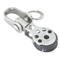 Swivel Ball Bearing Block with Shackle Blocks for rope diam 10mm, ball bearing diam D17mm