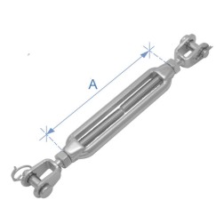 Frame Turnbuckle with Nut, Jaw & Jaw, Inox 316 Turnbuckles