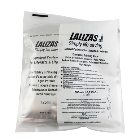 LALIZAS Emergency liferaft drinking water 4x125ml Liferafts Equipment