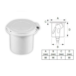 Case for Shower Head, Round, with Lid, White Showers & Accessories