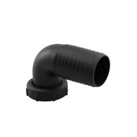 Inlet Elbow Fitting for Ø38mm Hose, 1 1/2” Thread Tightening Ring, Black Water & Waste Tanks