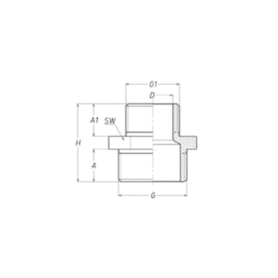 Reducing Male Nipple, BSPT, Brass Brass Fittings