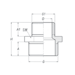 Reducing Male Nipple, BSPT, Brass Brass Fittings