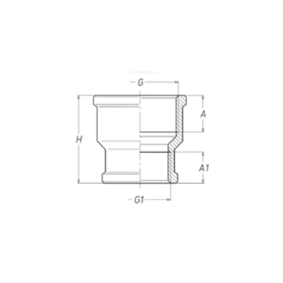 Straight Reducing Coupling, F-F, BSPP, Brass Brass Fittings