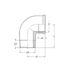 Elbow 90°, M-F, Βrass Brass Fittings