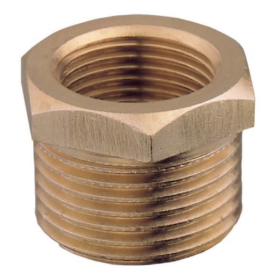 Straight Reducer, M-F, BSPT, Brass Brass Fittings