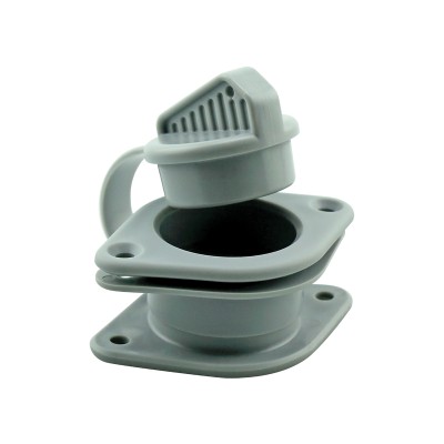 Non-return Drain Valve Set, with plug for 25mm Transom, Grey Drain Plugs