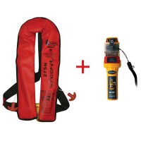 LALIZAS Inflatable Lifejacket Lamda, Auto, 275N, SOLAS/MED, Adult, w/Ocean Signal MOB1, Set Inflatable Lifejackets