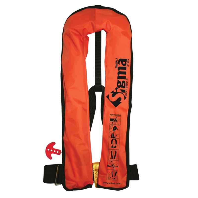 Sigma Work Vest, Auto, 170N, ISO, Adult, Orange Durable PVC Fabric Cover Inflatable Lifejackets