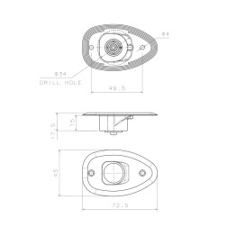 MICRO LED 12 Φανοί Πλευρικοί, Πράσινος & Κόκκινος, 112,5°, Κάθετος & Χωνευτός, Σετ Φανοί Ναυσιπλοΐας LED