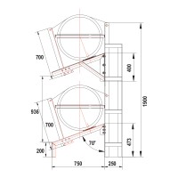 Vertical Cradle for SOLAS OCEANO, 2-tier, 6-25(A), 6-35(B) Liferafts Equipment