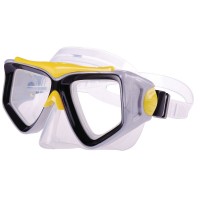 PVC Mask with Tempered Glass, yellow-Black Dive Masks & Snorkels