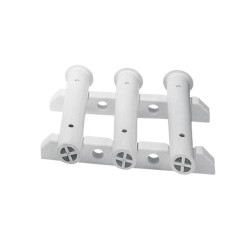 Storage Rack for 3 Rods, Bulkhead mounted, White Fishing Rod Holders