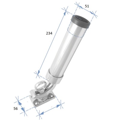 Rod Holder, Deck Type, Inox 316 Fishing Rod Holders