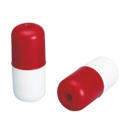 Surface Float w/ Hole, Cylindrical, White-Red Surface & Fishing Floats