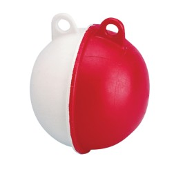 Surface Float w/2 Eyelets, Spherical, White-Red Surface & Fishing Floats