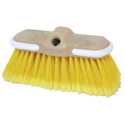 Boat Wash Brush Flow Thru, Medium Bristle, Yellow Boat Brushes & Handles