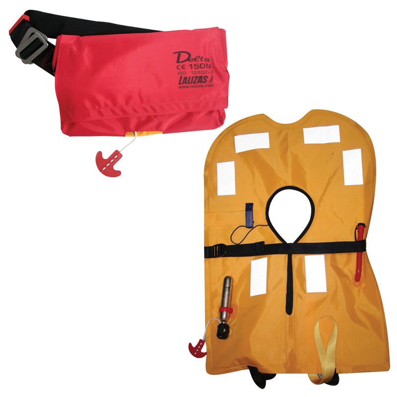 Delta Inflatable Lifejacket, Belt-Pack, Manual, 150N, ISO, Adult Inflatable Lifejackets