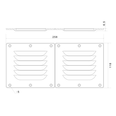 Ventilation Shaft Grilles, Double, ASA Ventillation