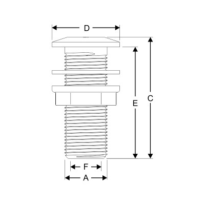 Thru-Hull Fitting, w/ Washer, White, ISO Thru-Hulls