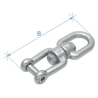 Eye & jaw swivel with internal hexagonal pin, Inox 316 Swivels & Thimbles